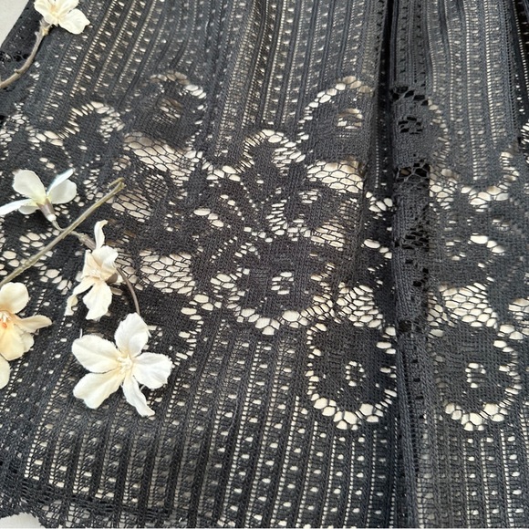NWT $128! FREE PEOPLE Rocco black lace open back dress, 4. - Picture 4 of 7